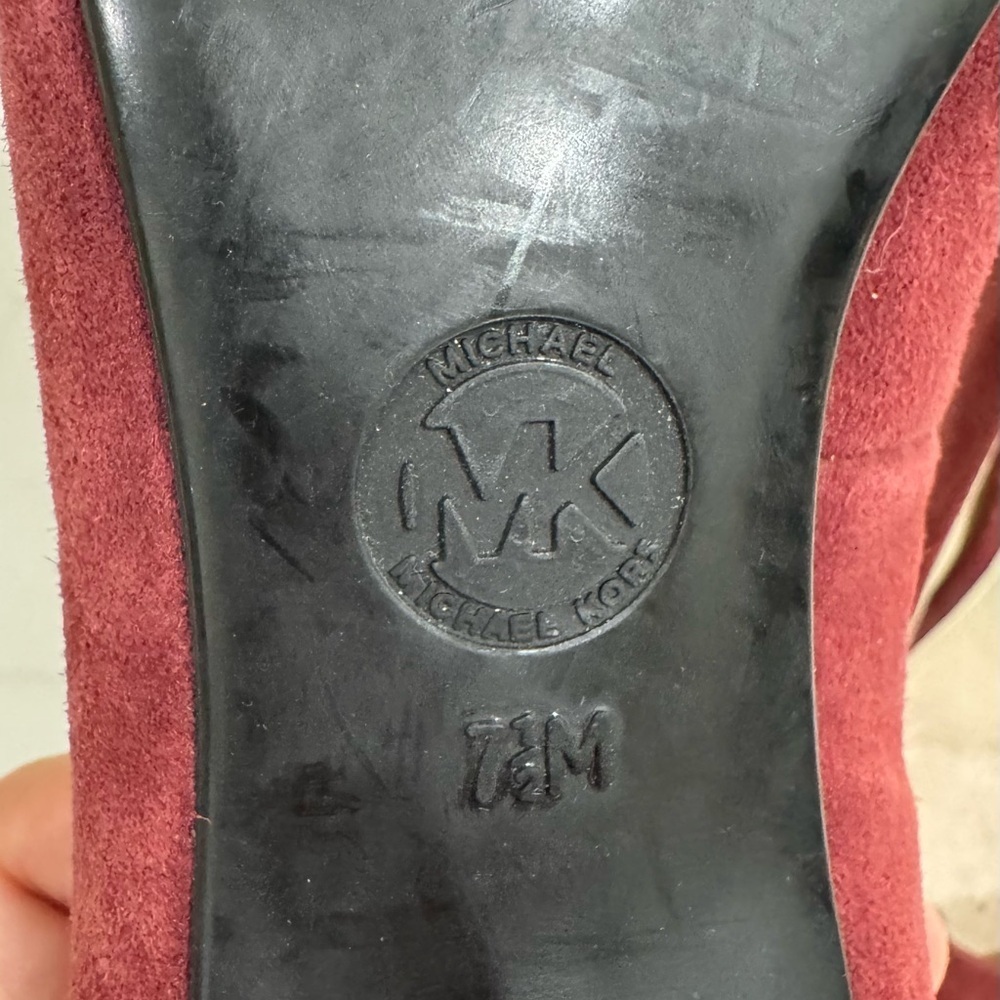Michael Kors Women's Red Suede Heels - Picture 4 of 8